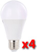 Pack de 4 ampoules LED 8 W E27 classe A+ - Blanc