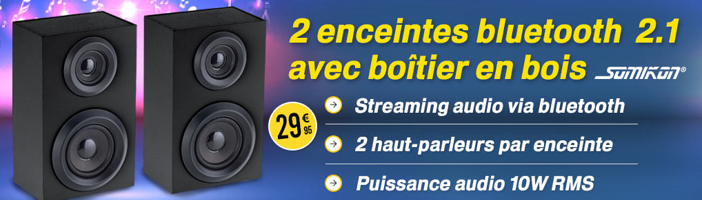 ZX1580 Paire d'enceintes actives 2.1 Bluetooth 6 W / 5 W avec boîtier en bois