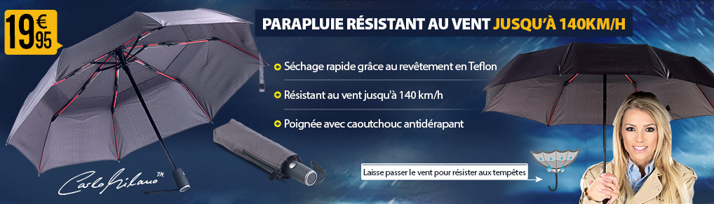 Parapluie à revêtement Teflon® 210 T résistant au vent jusqu'à 140 km/h - NX7608