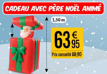 Cadeau autogonflant avec Père Noël animé, 150 cm - NX7170
