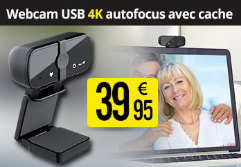 Webcam USB 4K autofocus avec cache Somikon - PX2489