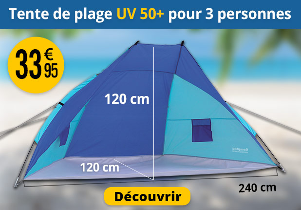 Tente de plage UV 50+ pour 3 personnes Semptec - NX6418