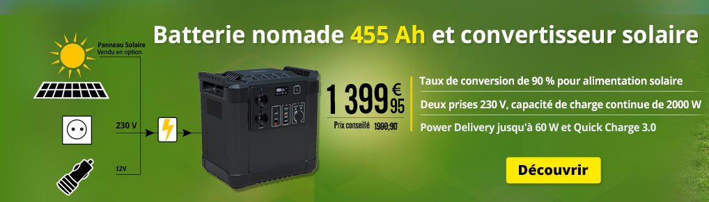 Batterie nomade et convertisseur solaire HSG-1150 - 1156 Wh Revolt - ZX3096