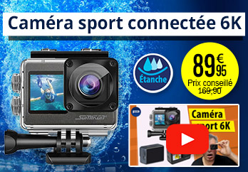 Caméra sport connectée 6K DV-950.WiFi avec 2 écrans couleur Somikon - ZX5437
