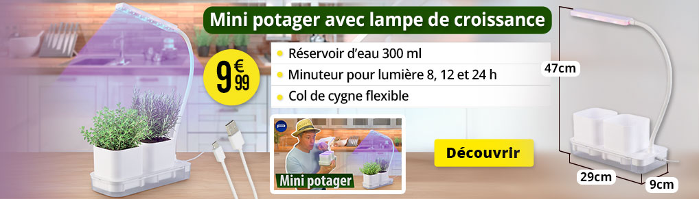 Mini potager avec lampe de croissance et réservoir d'eau - ZX8583