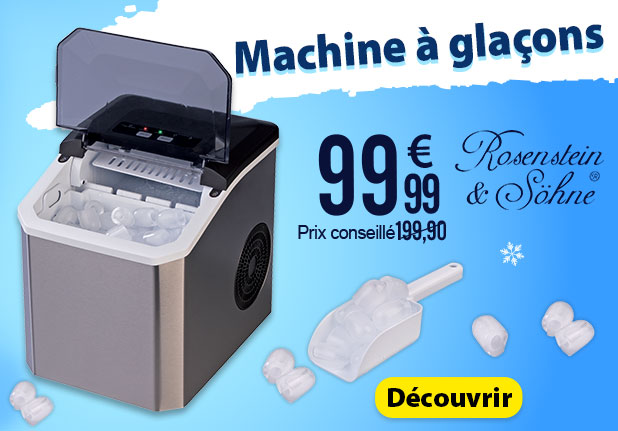 Machine à glaçons 12 kg/jour en acier inoxydable EWM-100 Rosenstein & Söhne - ZX7822