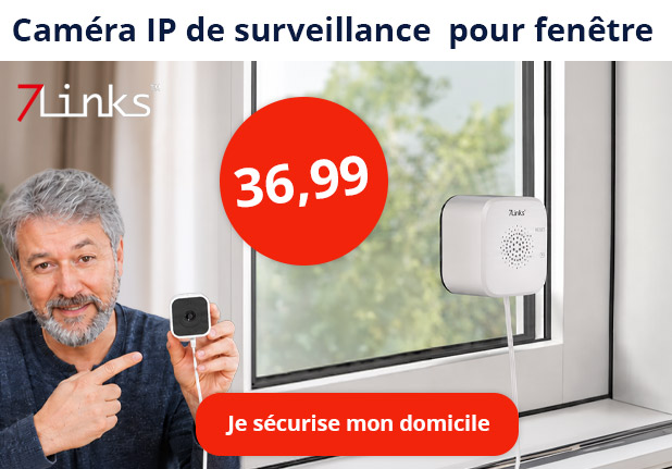 Caméra IP de surveillance connectée 2K IPC-935 pour fenêtre 7Links - JX7078