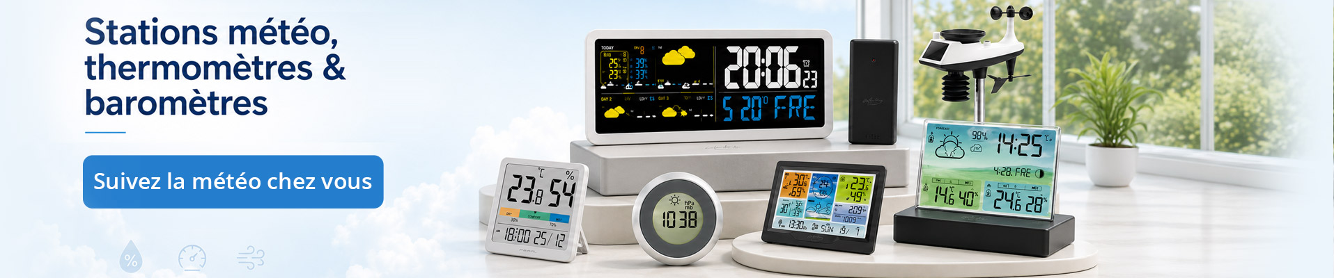 Stations météo, thermomètres et baromètres, suivez la météo de chez vous